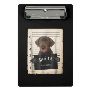 Hund Lover Guilty Chocolate Labrador Bad Dog Mini Klemmbrett