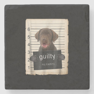 Hund Lover   Guilty Chocolate Labrador Bad Dog Steinuntersetzer