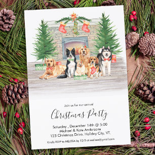 Hund Lover Haustiere Hunde Weihnachts-Party Einlad Einladung