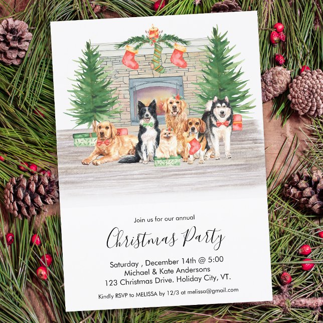 Hund Lover Haustiere Hunde Weihnachts-Party Einlad Einladung (Von Creator hochgeladen)