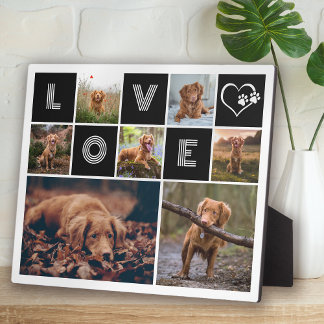 Hund Lover Herz Liebe Foto Collage Fotoplatte