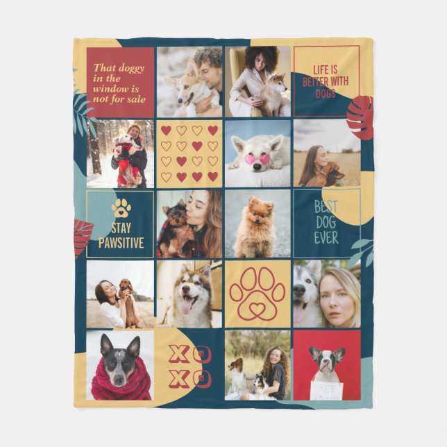 Hund Lover Hund Mama Niedliches Heimtier Foto Coll Fleecedecke (Vorderseite)