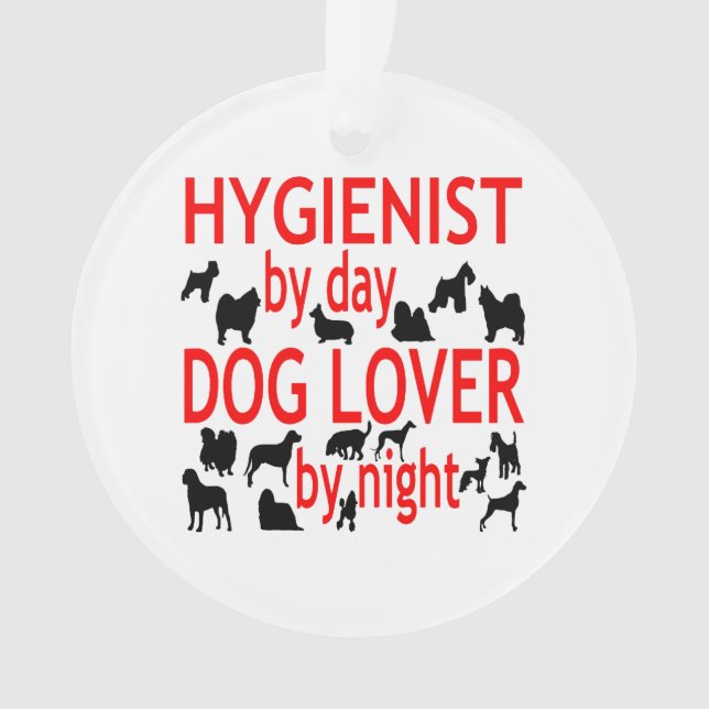 Hund Lover Hygienist in Rot Ornament (Vorderseite)