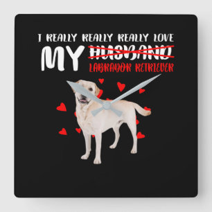 Hund Lover   Ich Liebe mein Labrador Retriever Quadratische Wanduhr