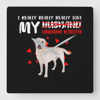 Hund Lover | Ich Liebe mein Labrador Retriever Quadratische Wanduhr