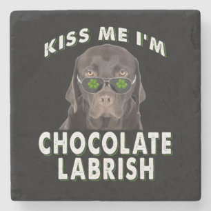 Hund Lover   Kiss Me I'm Chocolate Labrish Steinuntersetzer