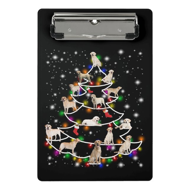 Hund Lover | Labrador Christmas Tree Mini Klemmbrett (Vorderseite)