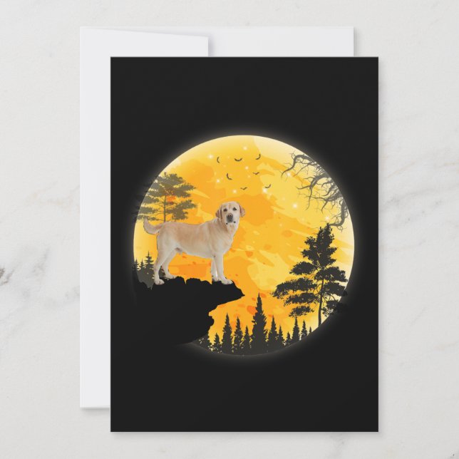 Hund Lover | Labrador Hund Halloween Vollmond Karte (Vorderseite)