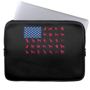 Hund Lover Labrador Retriever USA American Flag Laptopschutzhülle