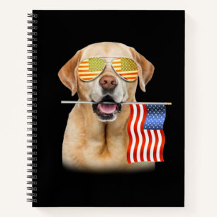 Hund Lover Labrador Retriever USA Flag Notizbuch