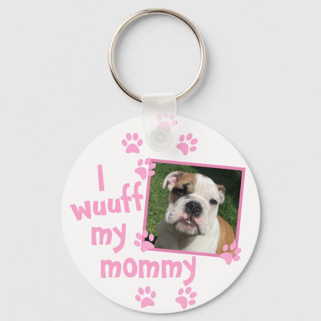 Hund Lover Mama mit Personalisiertem Foto Schlüsselanhänger (Vorderseite)