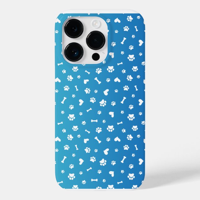 Hund Lover mit Pfotenknochen und Herzmustern Case-Mate iPhone 14 Pro Hülle (Rückseite)