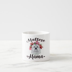 Hund Lover Niedliche maltesische Mama Dog Blume Espressotasse