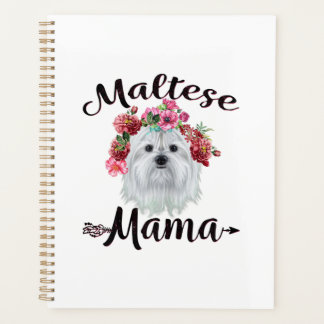 Hund Lover | Niedliche maltesische Mama Dog Blume  Planer