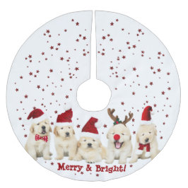 Hund Lover, Niedliche Puppen, Weihnachten Goldener Polyester Weihnachtsbaumdecke