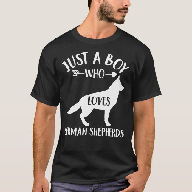 Hund Lover Nur ein Junge, der deutsche Hirten Lieb T-Shirt (Vorderseite)