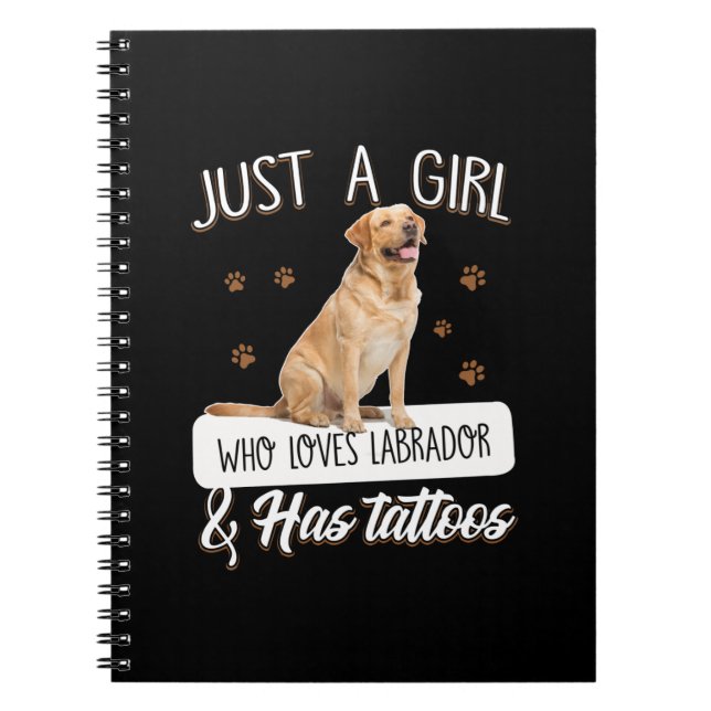 Hund Lover | Nur ein Mädchen, das Labrador Tattoos Notizblock (Vorderseite)