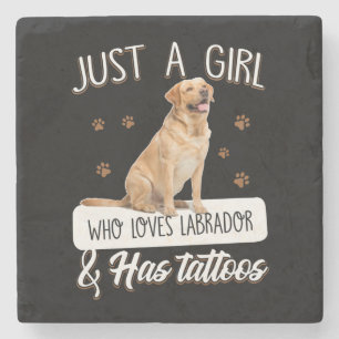 Hund Lover Nur ein Mädchen, das Labrador Tattoos Steinuntersetzer