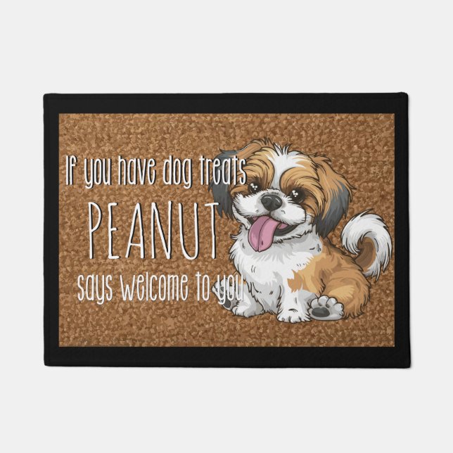Hund Lover Personalisiert Shih Tzu Welpenname Fußmatte (Vorderseite)
