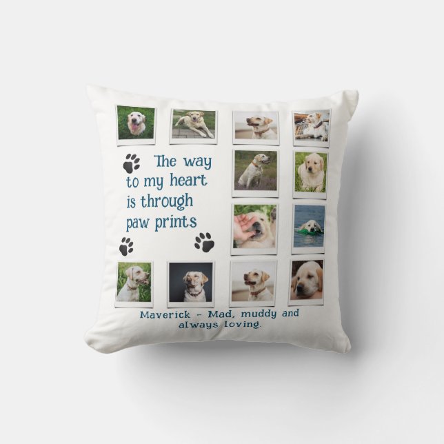Hund Lover Pet FotoCollage Kissen (Vorderseite)