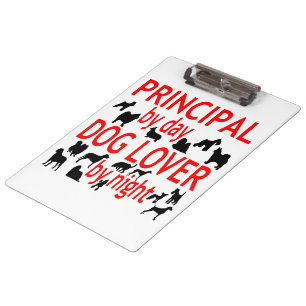 Hund Lover Principal in Rot Klemmbrett