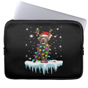 Hund Lover Schokolade Labrador Christmas Light Laptopschutzhülle