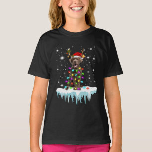 Hund Lover Schokolade Labrador Christmas Light T-Shirt