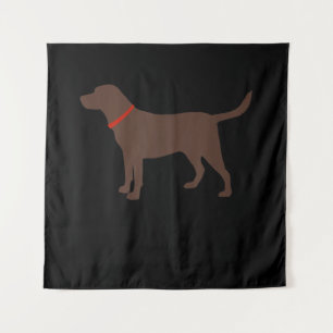 Hund Lover Schokolade Labrador Hund Silhouette Wandteppich