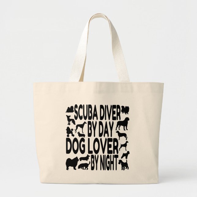 Hund Lover Scuba Diver Jumbo Stoffbeutel (Vorne)