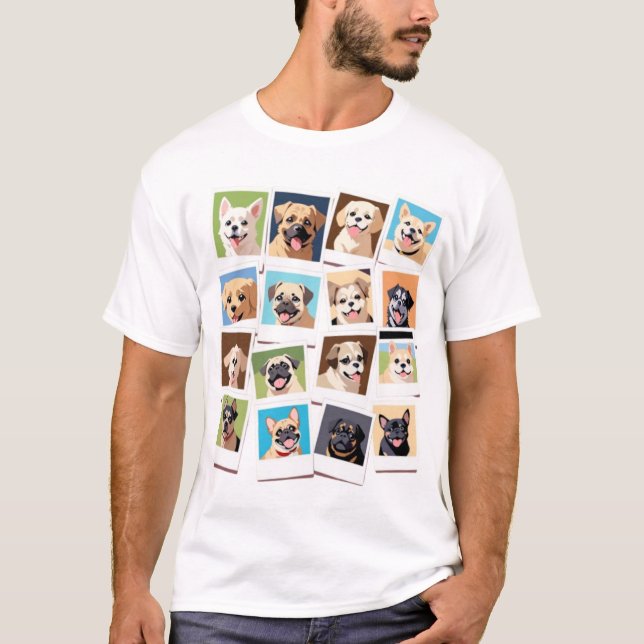 Hund Lover T - Shirt - Niedliche Polaroid-artige C (Vorderseite)