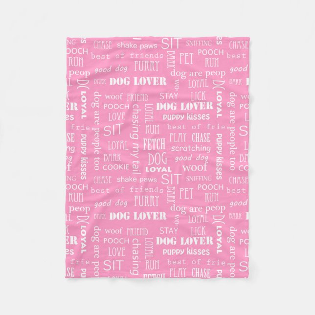 Hund Lover Typografie Fleece Blanket (Vorderseite)