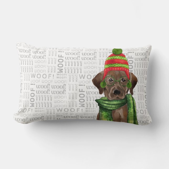 Hund Lover Weihnachtsschokolade Labrador Lendenkissen (Vorderseite)