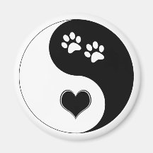 Hund Lover Yin Yang Herz und Paw Prints