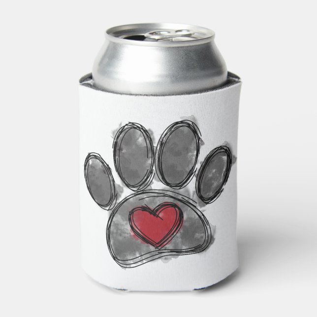 Hund Lover Zeichnend Aquarell Dosenkühler (Kanne Vorderseite)