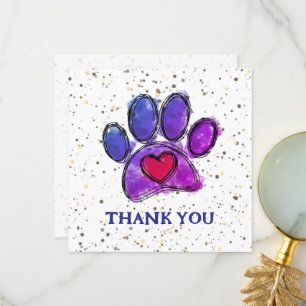 Hund Lover Zeichnend Aquarellfarbe Spritzer Dankeskarte