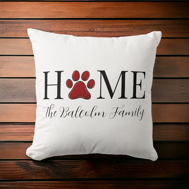 Hund Lover Zuhause Hundeschalter Familienname Pers Kissen (Von Creator hochgeladen)