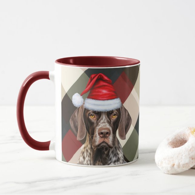 Hund Lover's Shorthair Pointer Holiday Kariert Tasse (Mit Donut)