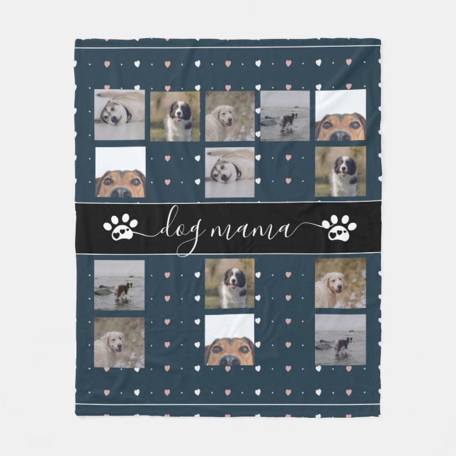 Hund Mama, 5 Foto Fleece Blanket (Vorderseite)