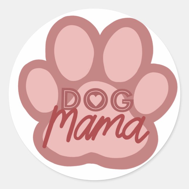Hund Mama Artwork - Puppy Mum/Mama Päpselüberzug Runder Aufkleber (Vorderseite)