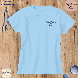 Hund Mama Besticktes Kundenspezifisches Namens-Shi T-Shirt