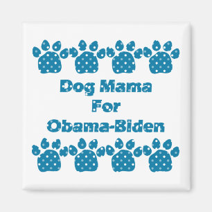 Hund Mama für Obama Aquamarin Dots Magnet