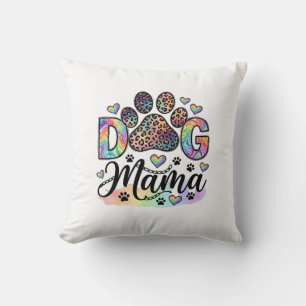 Hund Mama Pfote Leopard Regenbogen Wasserfarbe Her Kissen
