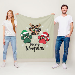 Hund Mama Weihnachten Fröhliche Woofmas Hundeliebh Fleecedecke