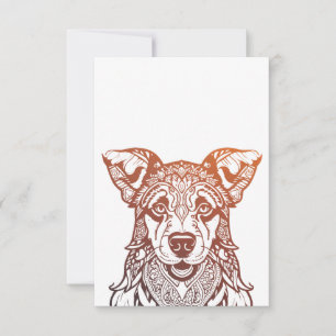 Hund Mandala Ornamental, Handgezogener Hund Mandal Dankeskarte