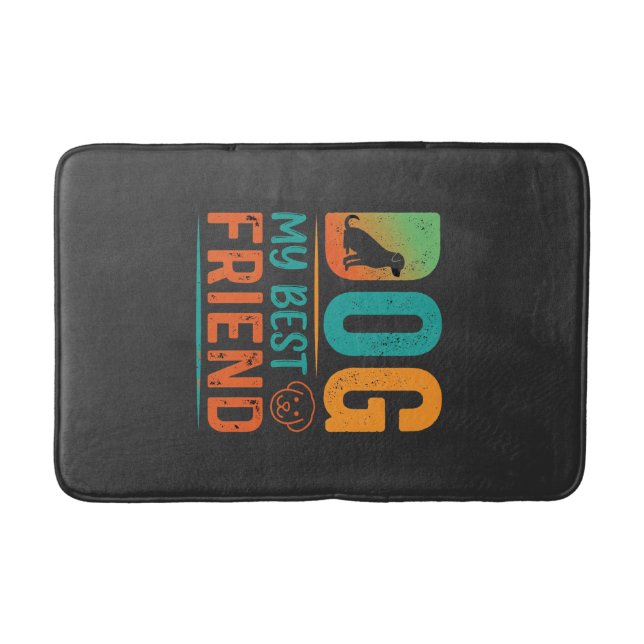 Hund mein bester Freund Retro-Design Badematte (Vorderseite)