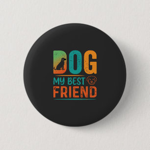 Hund mein bester Freund Retro-Design Button