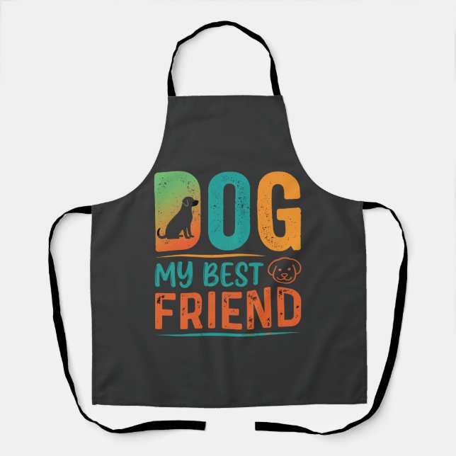 Hund mein bester Freund Retro-Design Schürze (Vorderseite)
