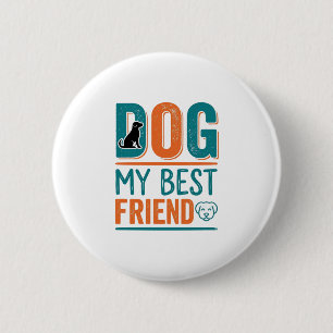 Hund mein bester Freund Vintage Hundeliebhaber-Shi Button