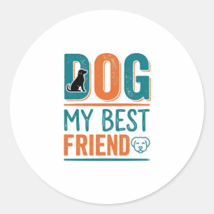 Hund mein bester Freund Vintage Hundeliebhaber-Shi Runder Aufkleber