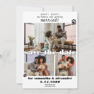 Hund mein Mensch verheiratet Foto Collage Hochzeit Save The Date